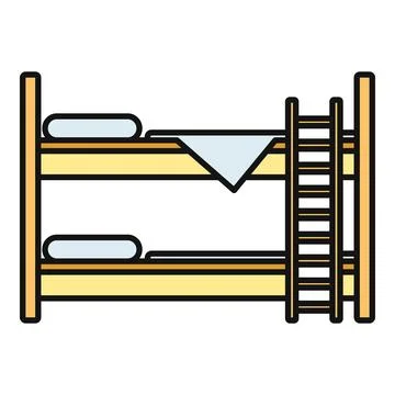 Bunk bed with ladder providing sleeping accommodation Stock Illustration