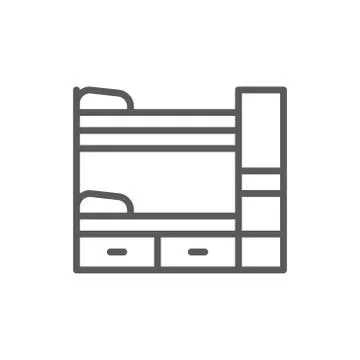 Bunk bed line icon. Ilustración de archivo