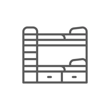 Bunk bed line icon. 스톡 일러스트