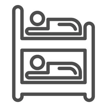 Bunk bed line icon. Sleeping place for two persons, furniture object symbol 스톡 일러스트