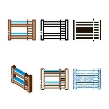 Bunk bed multistyle icon vector outline Stock Illustration