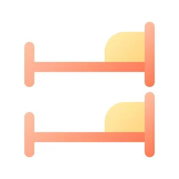 Bunk bed pixel perfect flat gradient color ui icon Stock Illustration