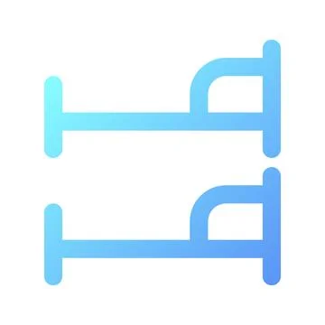 Bunk bed pixel perfect gradient linear ui icon Illustrazione stock