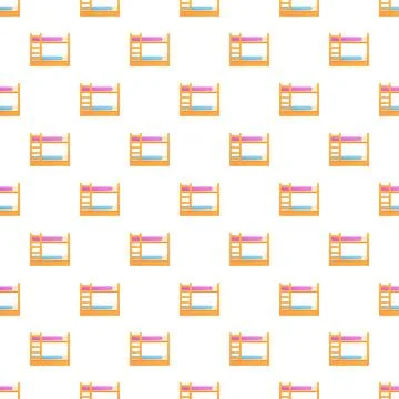 Bunk bed seamless pattern for kids room background Stock Illustration