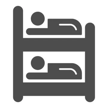 Bunk bed solid icon. Sleeping place for two persons, furniture object symbol イラスト素材
