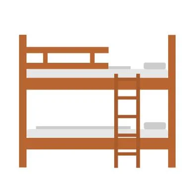 Bunk bed vector illustration isolated on white background. Иллюстрация