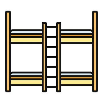 Bunk beds icon illustrating dormitory accommodation Stock Illustration