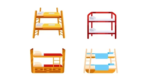 Bunk Beds Rotating on White and Green Screen Background Stock Footage 310849285