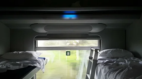 Bunk in the train Video stock 86464835