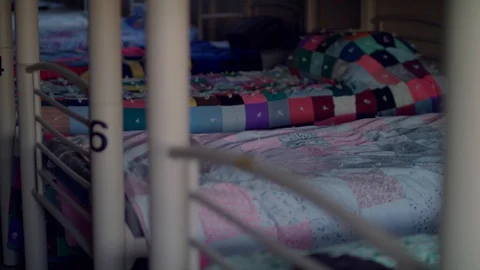 BUNKBEDS IN AN ORPHANAGE Stock Footage 108045215