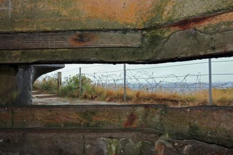 Bunker on the cliff Stock Photos