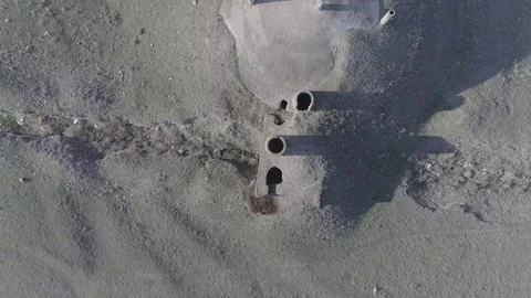 Bunker in the desert captured with drone Video stock 126016894
