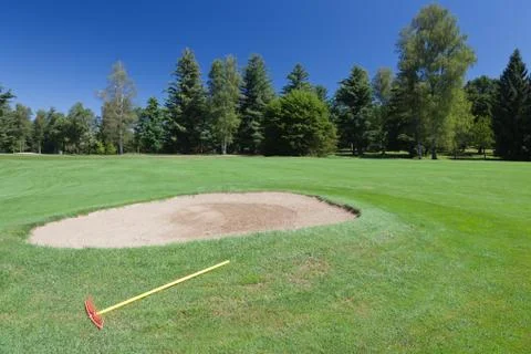Bunker in a golf course. Stock Photos