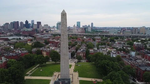 Bunker Hill Monument Charlestown MA 4k prores Stock Footage