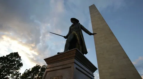 Bunker hill monument statue Stock Footage 5919843