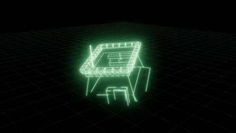 Bunker phosphor tumbling turntable technical drawing 3D animation seamless loop Stock Footage 342240651