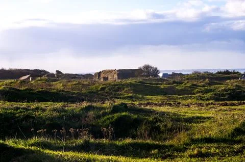 Bunker Pointe du Hoc, Pointe du Hoc bunker Stock Photos