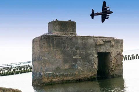 Bunker on the sea Stock Photos