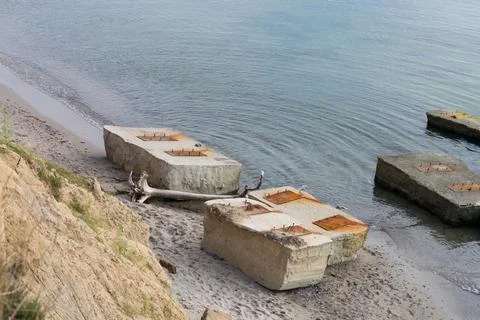 Bunker on the sea Stock Photos