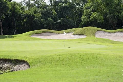 A bunkers in golf field Fotos de archivo