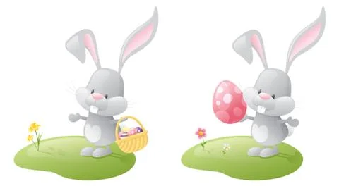 Bunnies and eggs Illustrazione stock