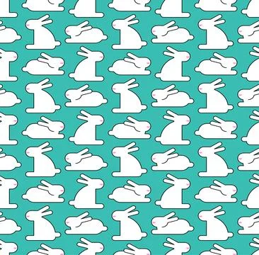 Bunnies couple pattern seamless. Two rabbit background. Vector texture Illustrazione stock