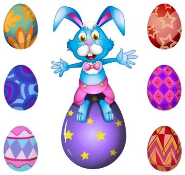 A bunny above the Easter egg Ilustración de archivo