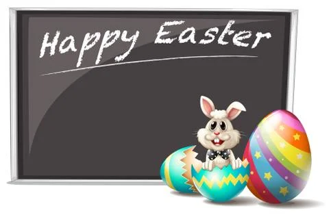 A bunny and the cracked easter egg Stock Illustration