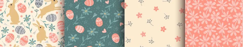 Bunny and Easter Egg pattern. Vector illustration Stock Illustration
