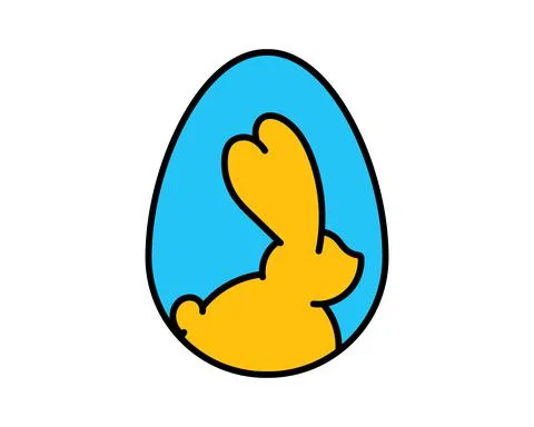 Bunny and Easters eggs shapes silhouette - traditional symbol of holiday, big Illustrazione stock