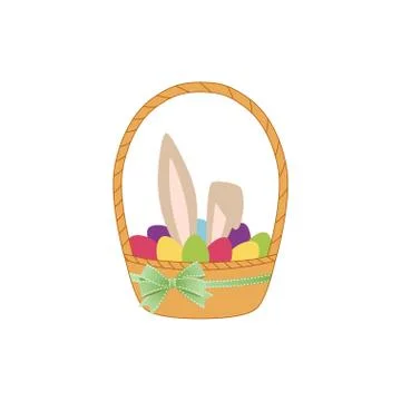 Bunny and eggs Stock Illustration