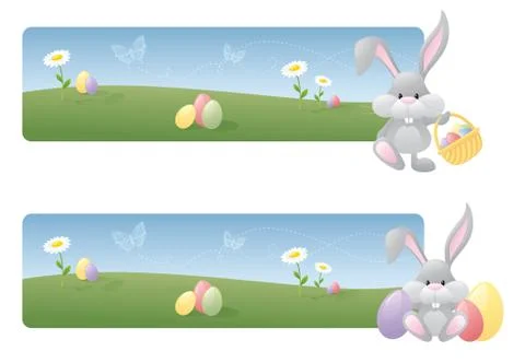 Bunny banners Stock Illustration