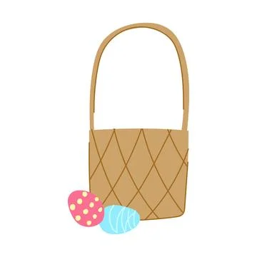 Bunny basket easter cartoon vector illustration Stock Illustration