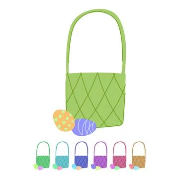 Bunny basket easter vector cartoon graphic Stock Illustration