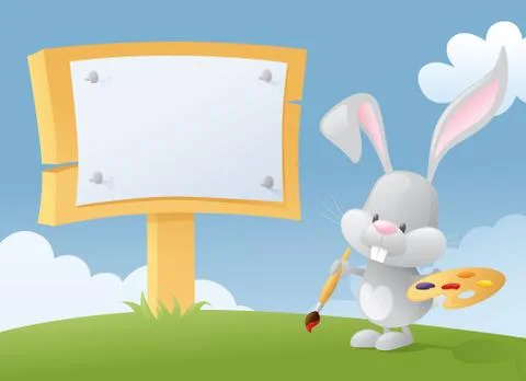 Bunny billboard Stock Illustration