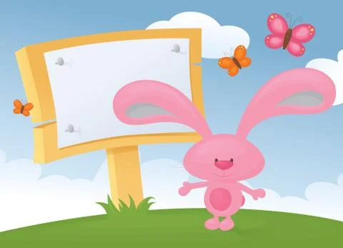 Bunny board Stock Illustration