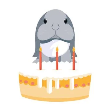 Bunny cake easter Stock Illustration