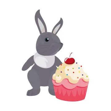 Bunny cake easter Stock Illustration