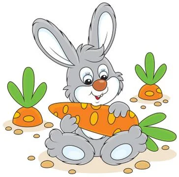Bunny with a carrot Stock Illustration