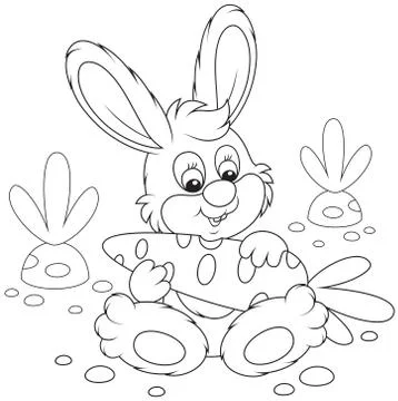 Bunny with a carrot Stock Illustration