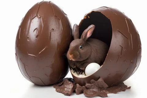 Bunny with Chocolate Eggs イラスト素材