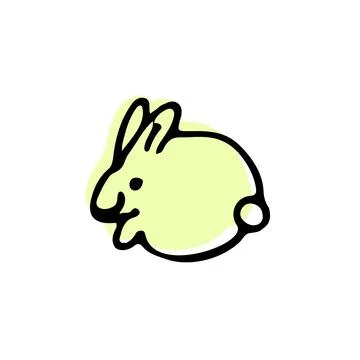 Bunny with color shadow vector icon in cute animals sketch set イラスト素材