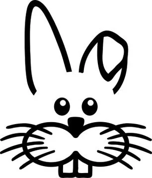 Bunny comic face Illustrazione stock