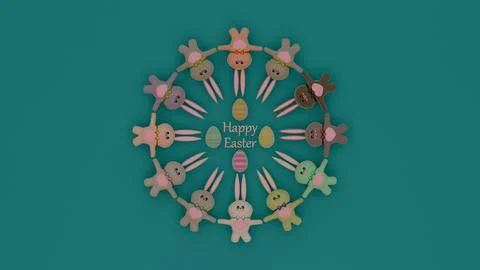 Bunny Dance: An Easter Celebration Stock Illustration