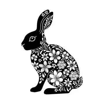 Bunny design element. Illustration for postcard, poster, sticker, pattern Stock Illustration