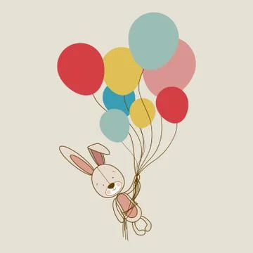 Bunny design over beige  background vector illustration Illustrazione stock