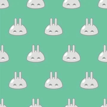 Bunny drop with ears pattern seamless. Funny creatures background. Cute car.. Stock Illustration