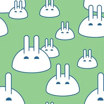 Bunny drop with ears pattern seamless. Funny creatures background. Cute car.. Illustrazione stock