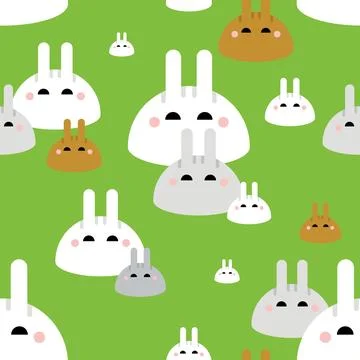 Bunny drop with ears pattern seamless. Funny creatures background. Cute car.. Stock Illustration