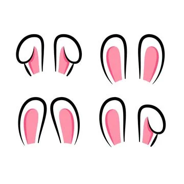 Bunny ears collection.Rabbit ears icon set. Stock Illustration